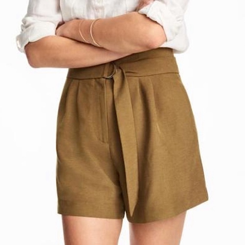 Women's Tan High-Waisted Shorts